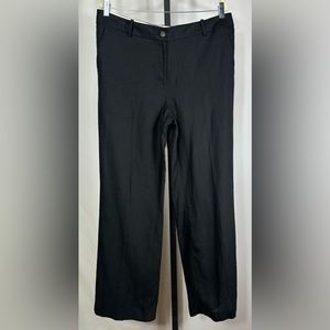 NWT Talbots Women’s Windsor Wide Leg Pants - Size 14 100% Linen Pants - Black